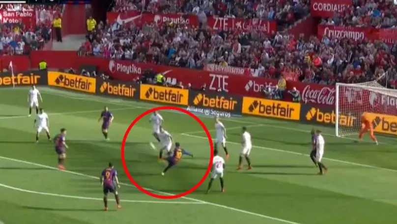 Lionel Messi Thwacks In An Outrageous Volley Against Sevilla - FootyNews.co.uk