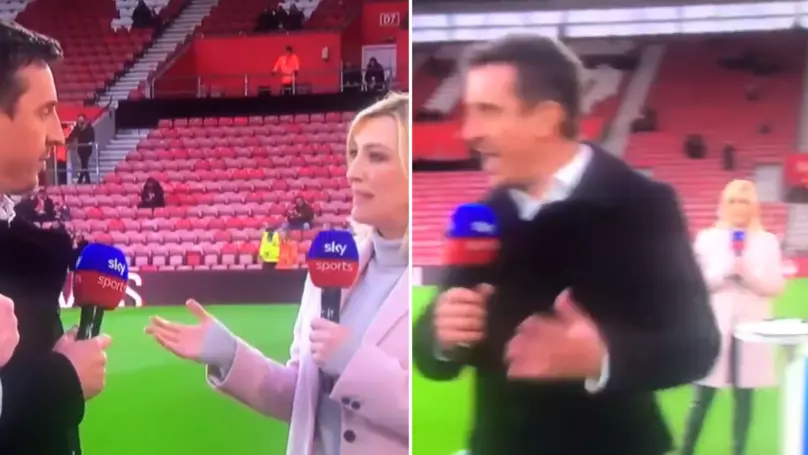 Neville And Carragher Walk Away From Kelly Cates In Bizarre Interview - FootyNews.co.uk